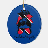 Trinidad Tobago - Trinidadische Flagge Keramik Ornament (Links)