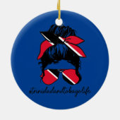 Trinidad Tobago - Trinidadische Flagge Keramik Ornament (Hinten)