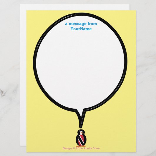 Trinidad Tobago Vortrag Frau Penguin Stationery (Vorne/Hinten)