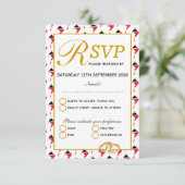 TRINIDAD TOBAGO Wedding RSVP Response Card (Stehend Vorderseite)