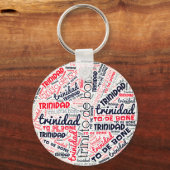 Trinidad Trini to di Bone Word Cloud Schlüsselanhänger (Vorderseite)