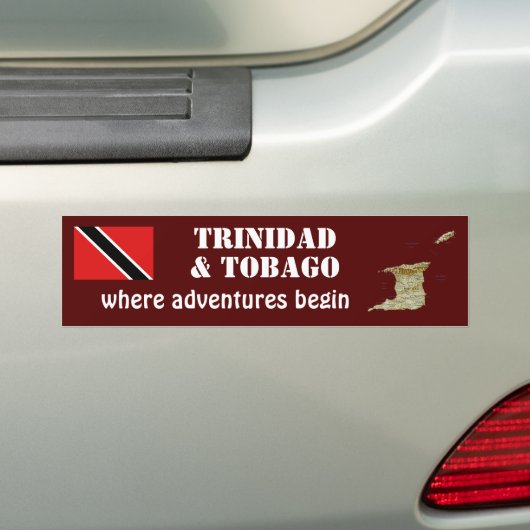 Trinidad- u. Tobago-Flagge + Karten-Autoaufkleber Autoaufkleber (Auf Auto)