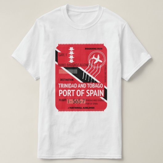 Trinidad und Tabakhafen für spanische Fahrkarten T-Shirt (Design vorne)