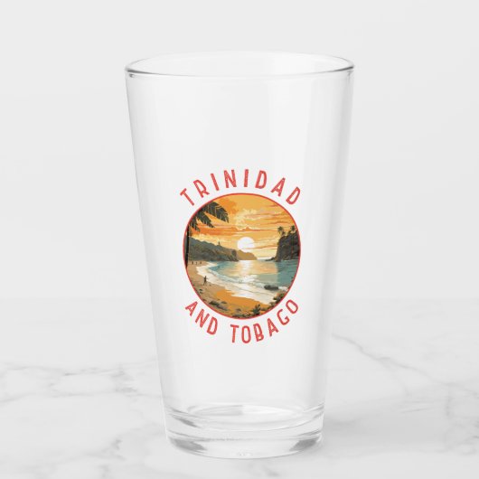 Trinidad und Tobago Caribbean Distressed Circle Glas (Vorderseite)