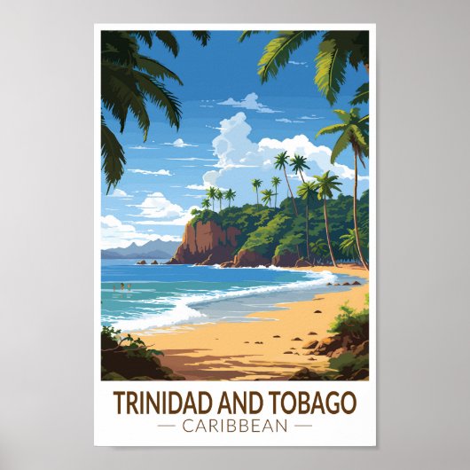 Trinidad und Tobago Caribbean Travel Art Vintag Poster (Vorne)