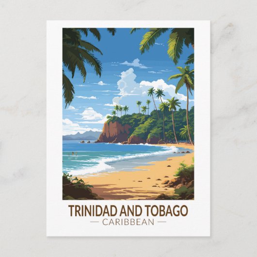 Trinidad und Tobago Caribbean Travel Art Vintag Postkarte (Vorderseite)