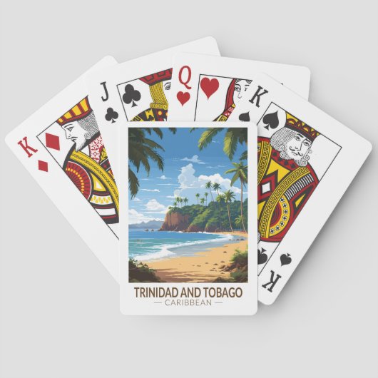 Trinidad und Tobago Caribbean Travel Art Vintag Spielkarten (Rückseite)