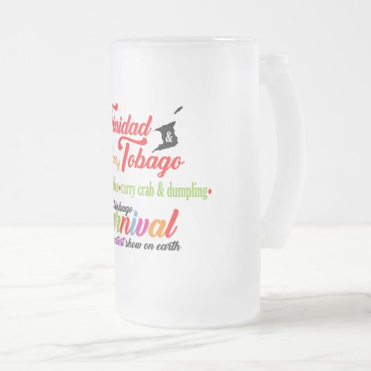 Trinidad und Tobago Carnival und unsere Lieblingsb Mattglas Bierglas (VorderseiteRechts)
