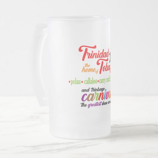 Trinidad und Tobago Carnival und unsere Lieblingsb Mattglas Bierglas (Vorderseite Links)