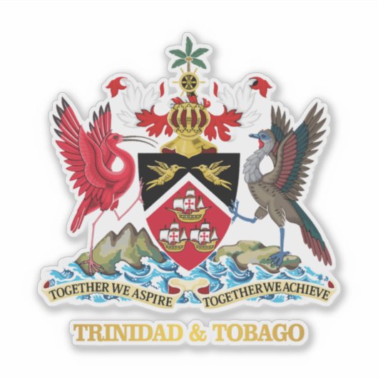 Trinidad und Tobago COA Aufkleber (Vorderseite)