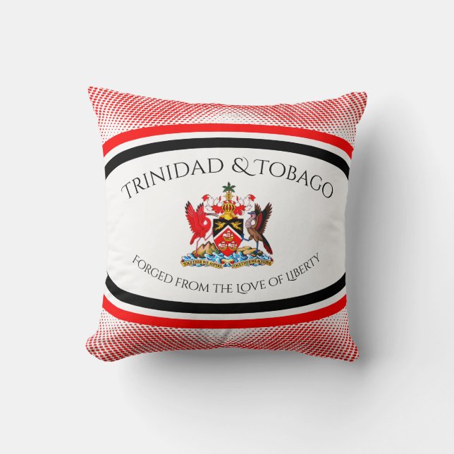 Trinidad und Tobago Coat of Arms Red Dot Muster Kissen (Vorderseite)