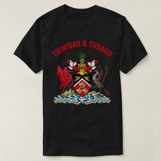 Trinidad und Tobago Coat of Arms Wappen T-Shirt (Design vorne)