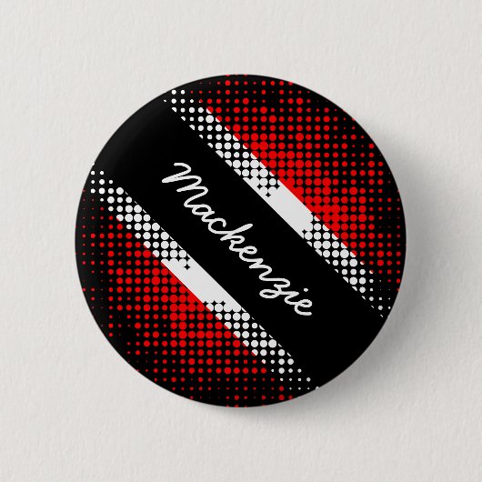 Trinidad und Tobago Dot Muster mit Namen Button (Vorderseite)