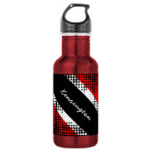 Trinidad und Tobago Dot Muster mit Namen Edelstahlflasche (Vorderseite)