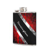 Trinidad und Tobago Dot Muster mit Namen Flachmann (Links)