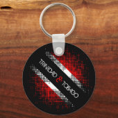 Trinidad und Tobago Dot Muster mit Namen Schlüsselanhänger (Rückseite)