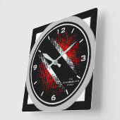 Trinidad und Tobago Dot Pattern Flag Grau Edge Quadratische Wanduhr (Winkel)