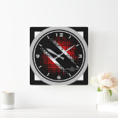 Trinidad und Tobago Dot Pattern Flag Grau Edge Quadratische Wanduhr (Zuhause)