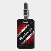 Trinidad und Tobago Dot Pattern Flag und IHRER NAM Gepäckanhänger (Vorderseite vertikal)