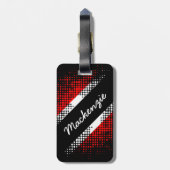Trinidad und Tobago Dot Pattern Flag und IHRER NAM Gepäckanhänger (Rückseite vertikal)