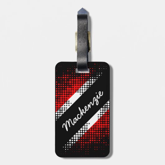 Trinidad und Tobago Dot Pattern Flag und IHRER NAM Gepäckanhänger (Rückseite vertikal)