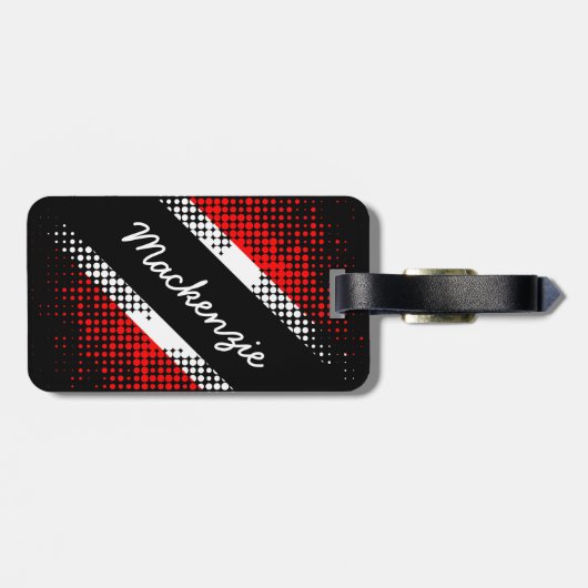 Trinidad und Tobago Dot Pattern Flag und IHRER NAM Gepäckanhänger (Rückseite horizontal)