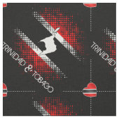 Trinidad und Tobago Dot Pattern Herzenflagge | SCH Stoff (Nahaufnahme)