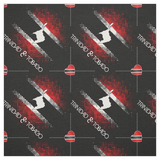Trinidad und Tobago Dot Pattern Herzenflagge | SCH Stoff (Muster)