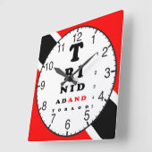 Trinidad und Tobago Eye Chart Quadratische Wanduhr (Winkel)