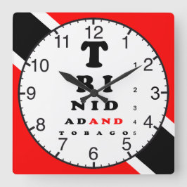 Trinidad und Tobago Eye Chart Quadratische Wanduhr