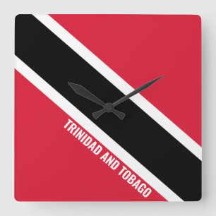 Trinidad und Tobago Flag Dazzling Patriotic Quadratische Wanduhr