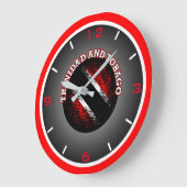 Trinidad und Tobago Flag (Dot Pattern) Große Wanduhr (Winkel)