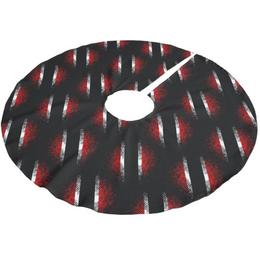 Trinidad und Tobago Flag (Dot Pattern) Polyester Weihnachtsbaumdecke (Schrägansicht)