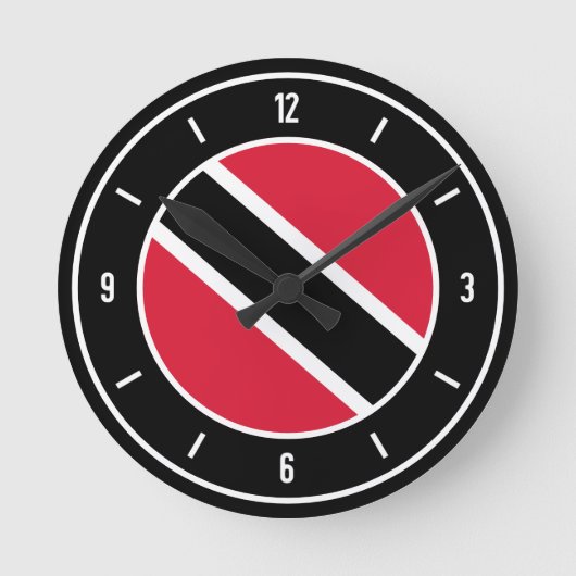 Trinidad und Tobago Flag Elegant Runde Wanduhr (Vorderseite)