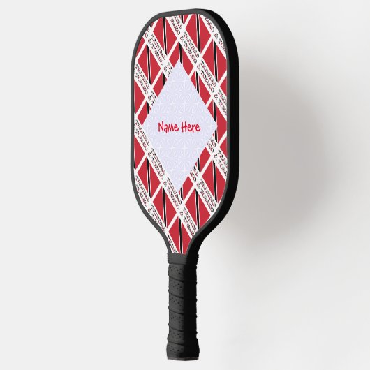 Trinidad und Tobago Flag geteerte rote Personalisi Pickleball Schläger (Links)