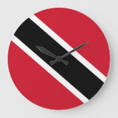 Trinidad und Tobago Flag Große Wanduhr (Vorderseite)