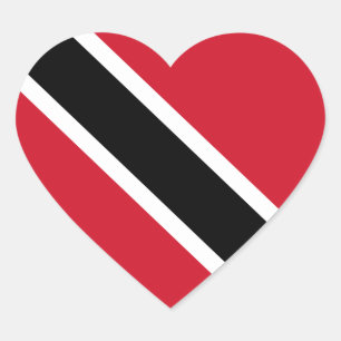 Trinidad und Tobago Flag Heart Sticker