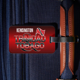 Trinidad und Tobago Flag mit Ihrem Namen Gepäckanhänger