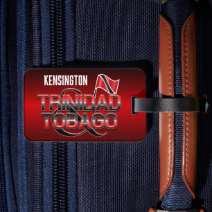 Trinidad und Tobago Flag mit Ihrem Namen Gepäckanhänger
