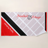 Trinidad und Tobago Flag mit Ihrem Namen Strandtuch (Vorderseite)