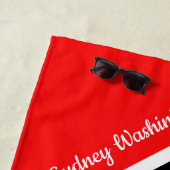 Trinidad und Tobago Flag mit Ihrem Namen Strandtuch (Beispiel)