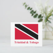 Trinidad und Tobago Flag mit Namen Postkarte (Stehend Vorderseite)