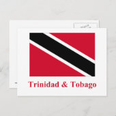 Trinidad und Tobago Flag mit Namen Postkarte (Vorne/Hinten)