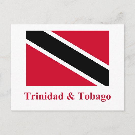 Trinidad und Tobago Flag mit Namen Postkarte (Vorderseite)