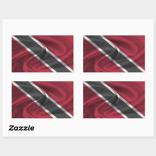 Trinidad und Tobago Flag Rechteckiger Aufkleber (Blatt)