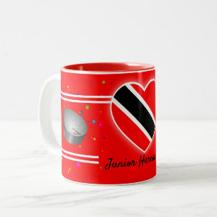 Trinidad und Tobago Flag & Steelpan (Ihr Name) Zweifarbige Tasse