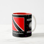 Trinidad und Tobago Flag & Steelpan (Ihr Name) Zweifarbige Tasse (VorderseiteRechts)