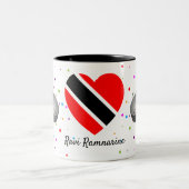 Trinidad und Tobago Flag & Steelpan (Ihr Name) Zweifarbige Tasse (Mittel)