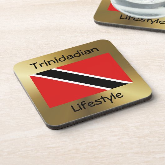 Trinidad und Tobago Flag+Text-Untersetzer Untersetzer (Linke Seite)