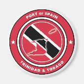 Trinidad und Tobago Flag und Flag-Karte Magnet (Vorne)